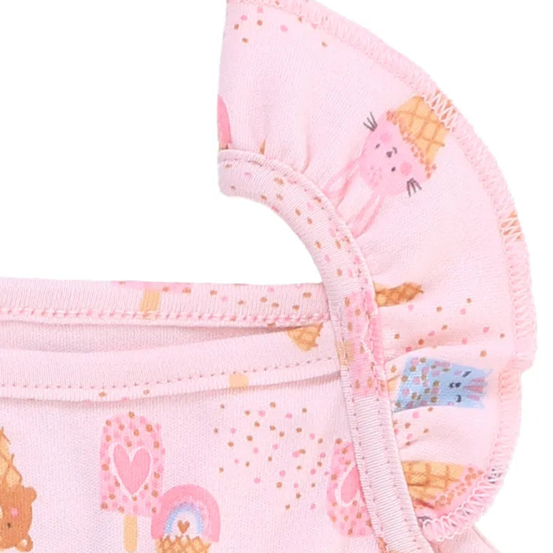 Macacão Infantil Feminino Kiko Baby Curto Sorvetes e Picolés – Conforto e Estilo para o Verão