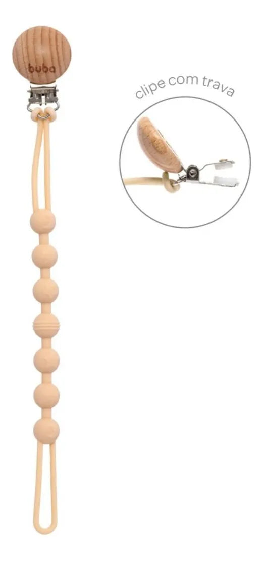 Prendedor de Chupeta Buba Bolinhas em Silicone +3M