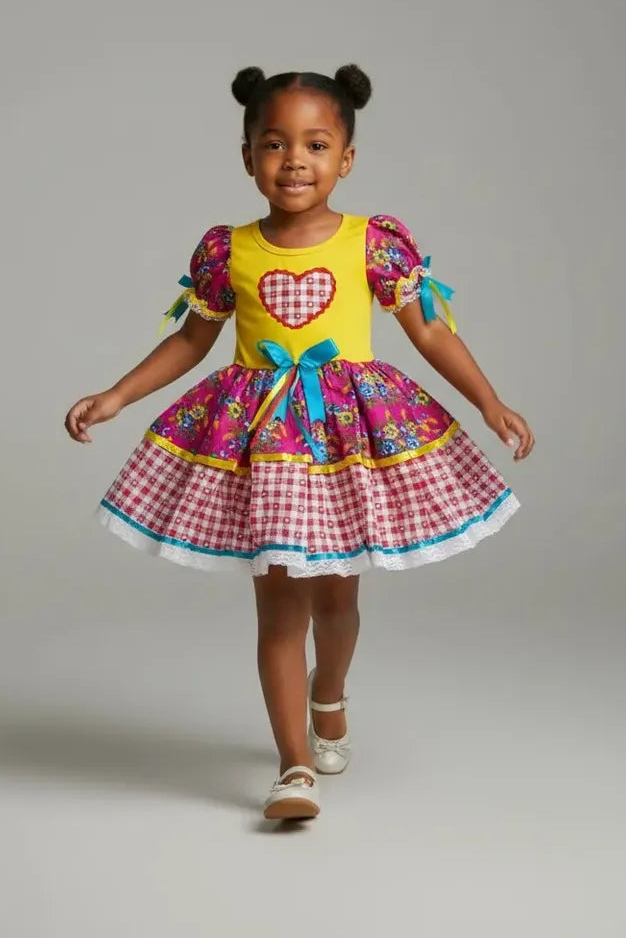 Vestido Caipira Xadrez para Festa Junina