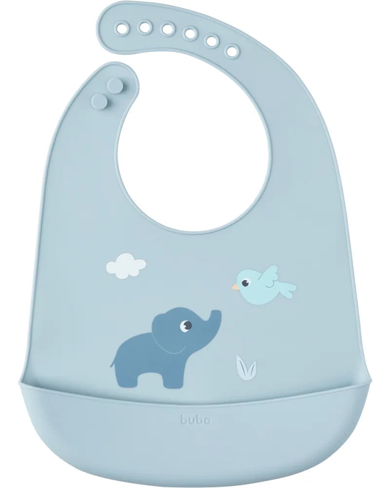 Babador Em Silicone Buba Com Pega Migalhas Cloudy +3 Meses