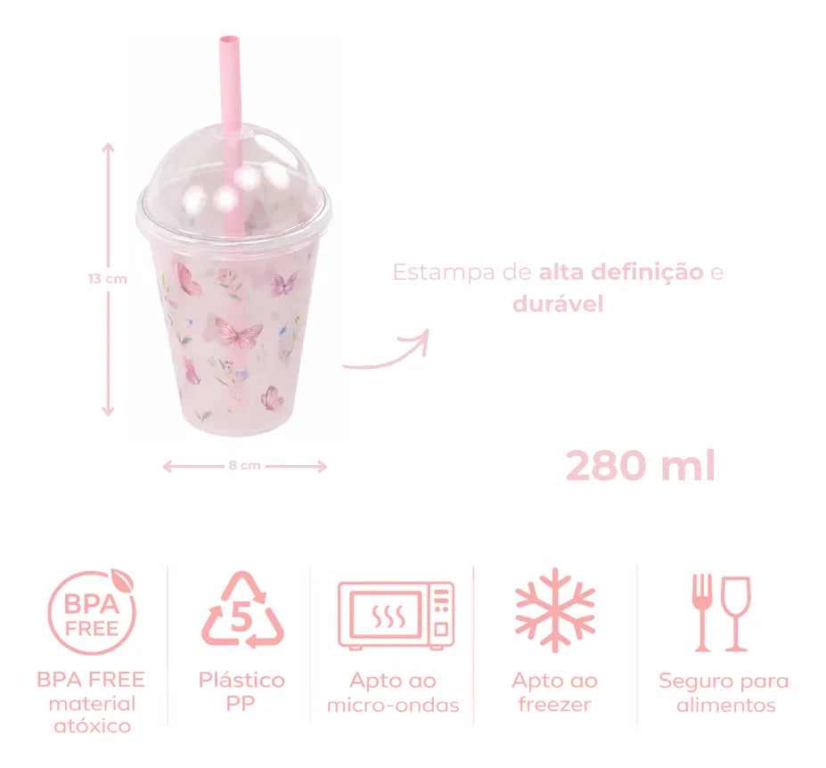 Kit Refeição Infantil Plasútil Jardim Encantado 5 Peças Livre de BPA
