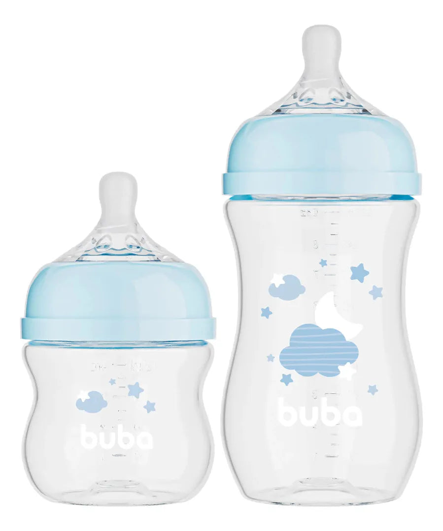 Kit Mamadeiras Buba Easy Flow Nuvem 2 Peças