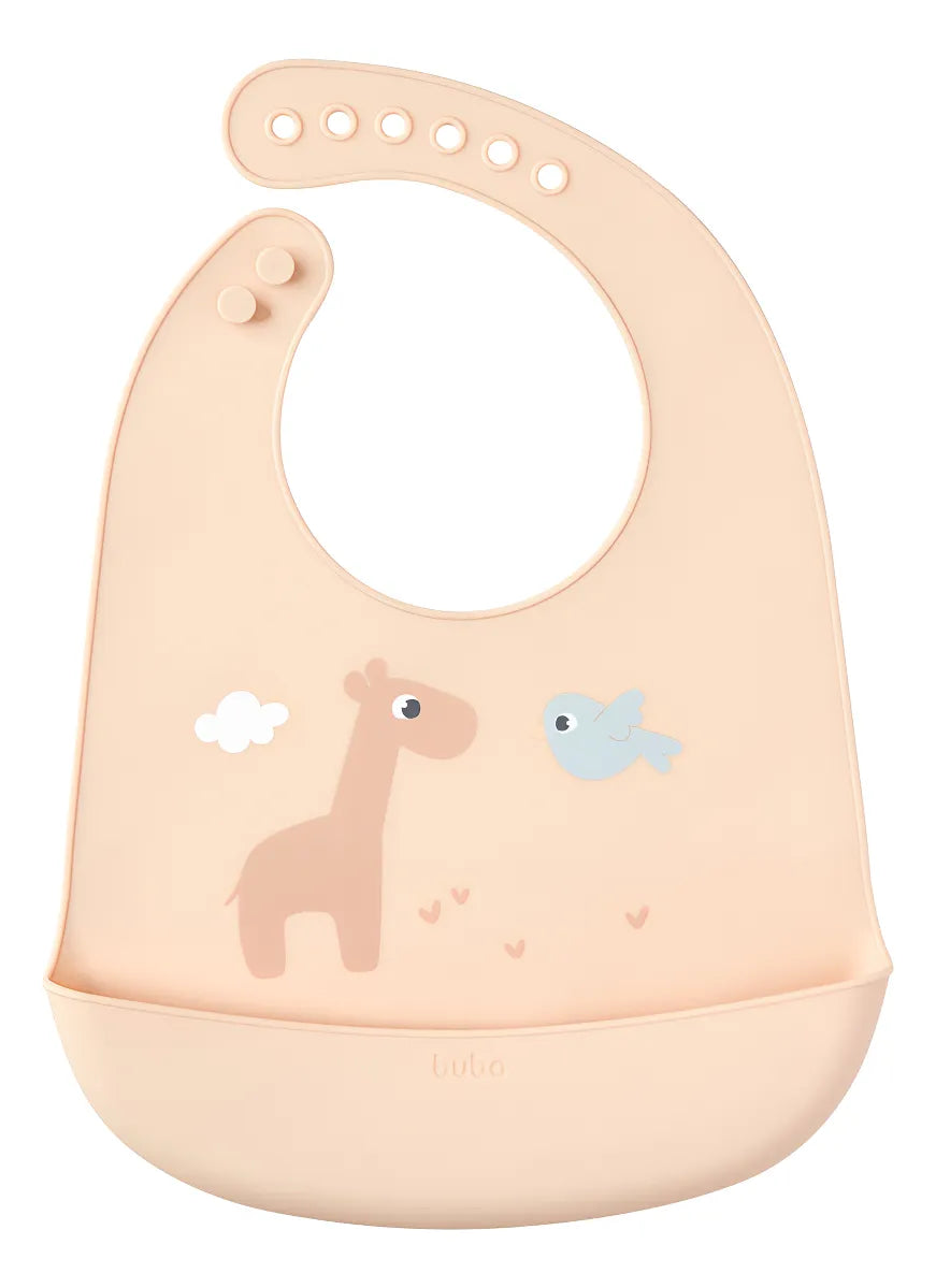Babador Em Silicone Buba Com Pega Migalhas Cloudy +3 Meses