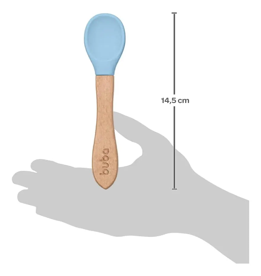 Colher de Treinamento Buba – Silicone e Bambu | A partir de 6 meses | BPA Free