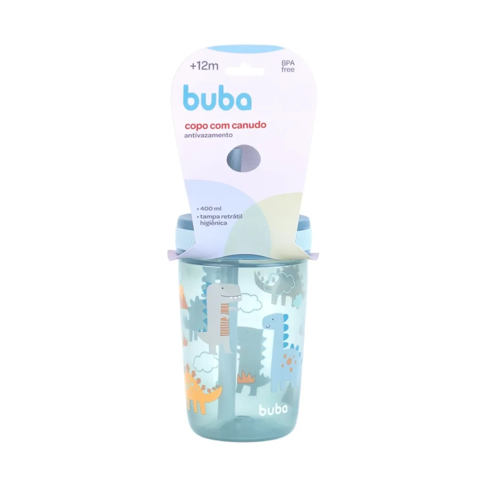 Copo Antivazamento Infantil Buba Magic com Canudo +12M Livre de BPA