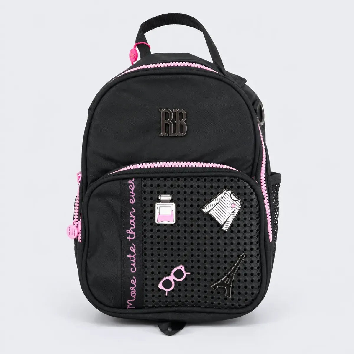 Kit Mochila de Costas Rebecca Bonbon Love 17,5 Oficial com Estojo e Lancheira