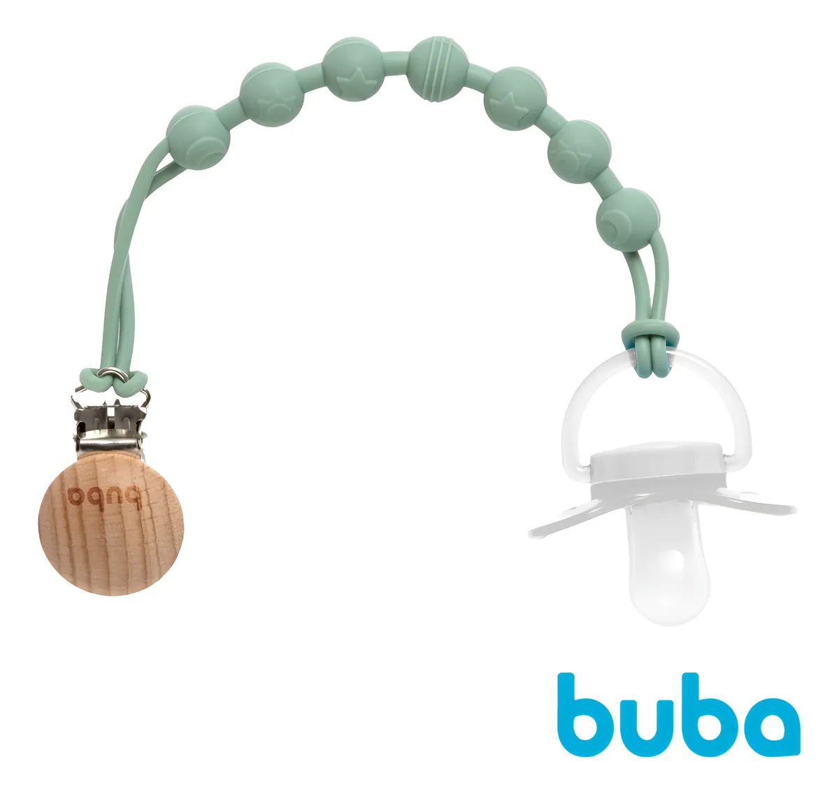 Prendedor de Chupeta Buba Bolinhas em Silicone +3M