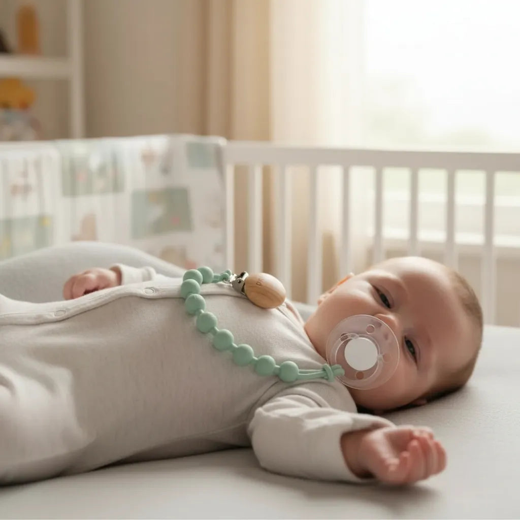 Prendedor de Chupeta Buba Bolinhas em Silicone +3M