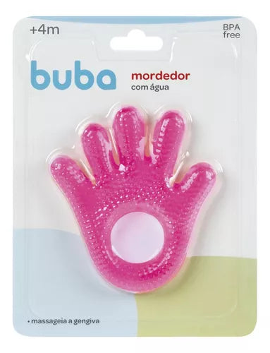 Mordedor com Água Buba Formato Mãozinha Alívio Dentição 3 Meses+