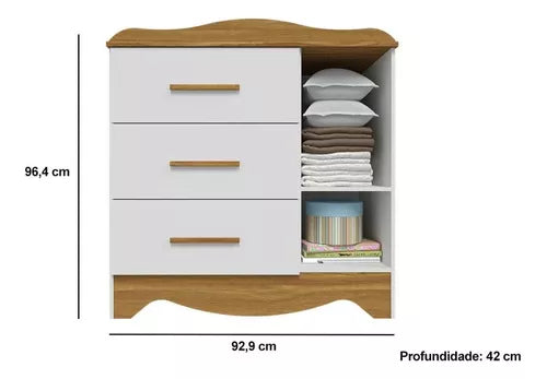 Cômoda Clara Peroba 1 Porta Lisa Plus