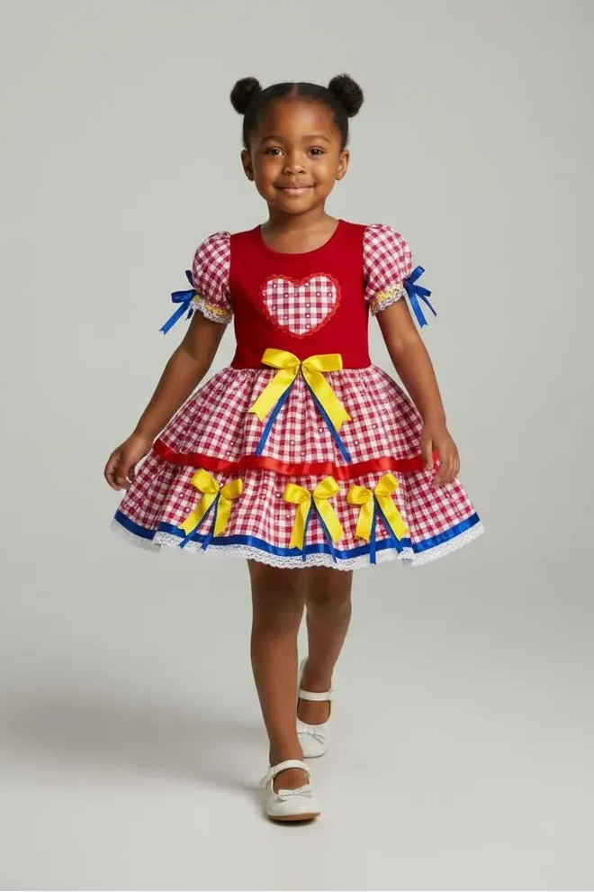 Vestido Caipira Xadrez para Festa Junina