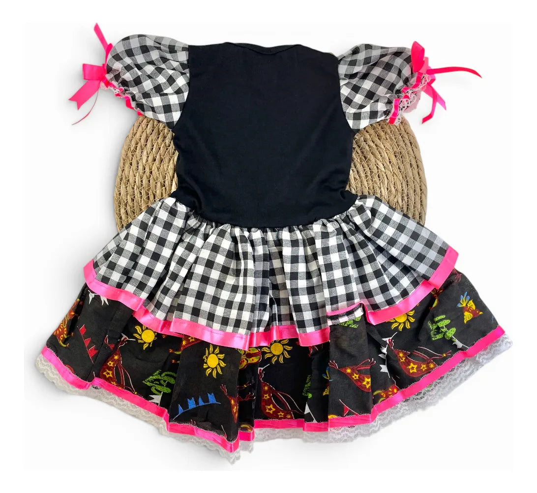 Vestido Caipira Xadrez para Festa Junina