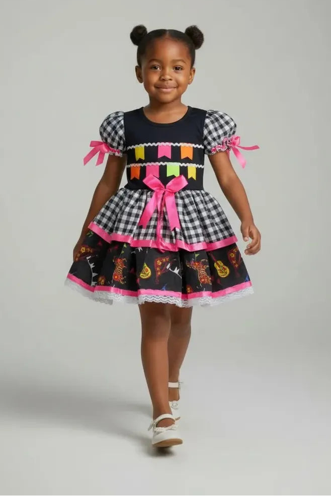 Vestido Caipira Xadrez para Festa Junina