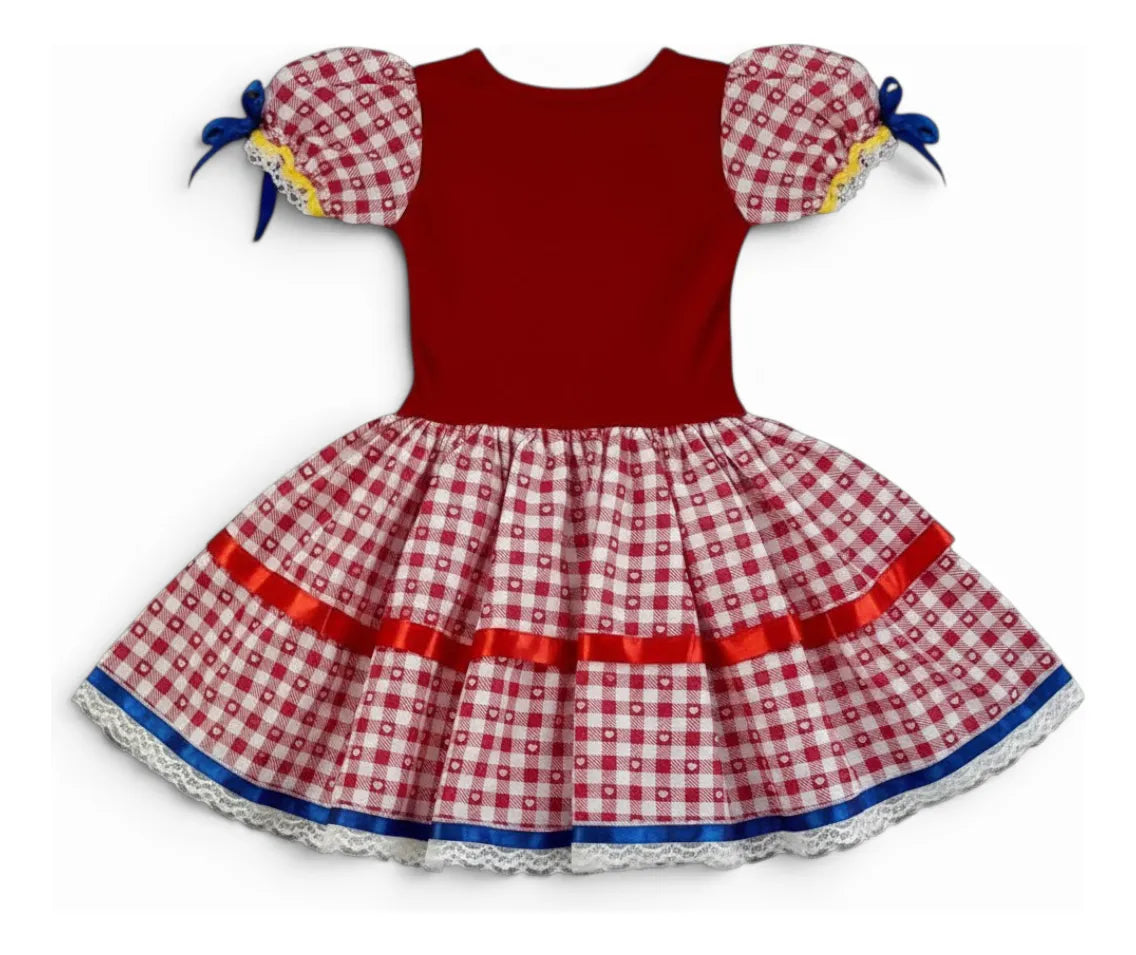 Vestido Caipira Xadrez para Festa Junina