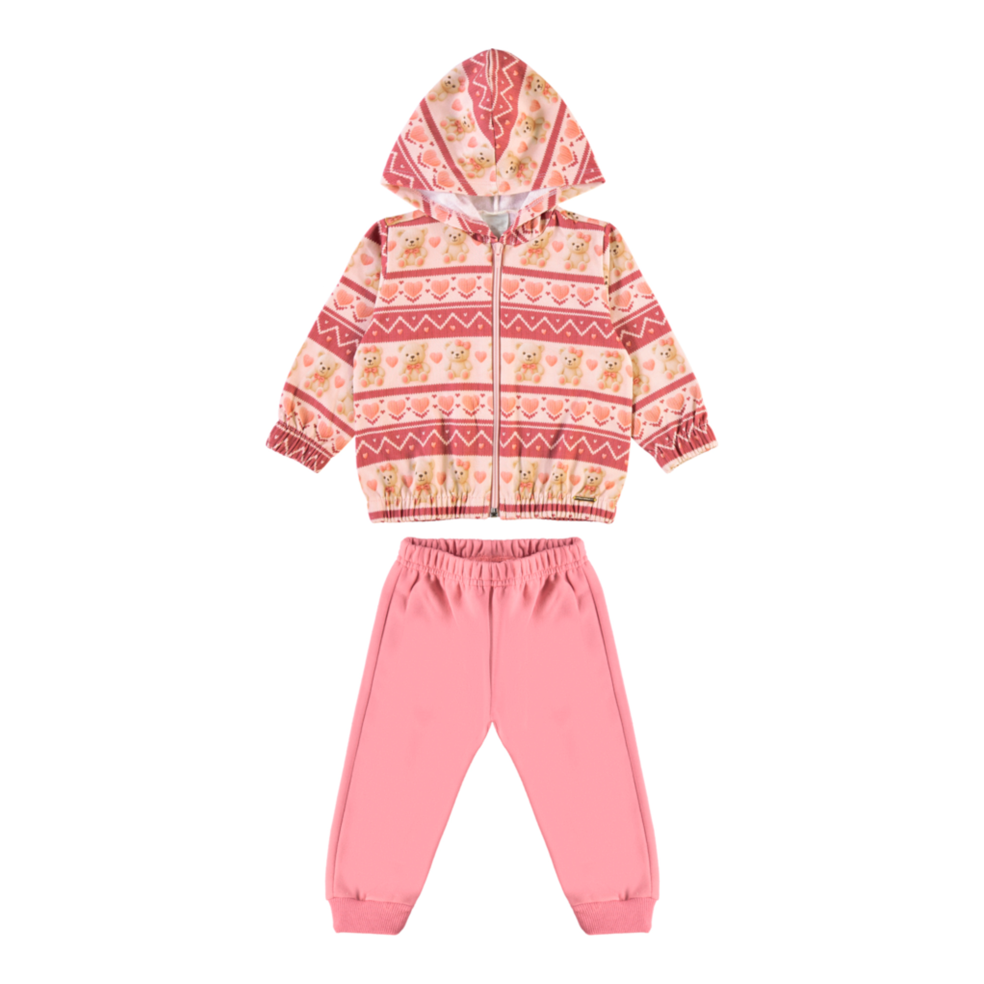 Conjunto Infantil Feminino Pulla Bulla Ursinha Corações