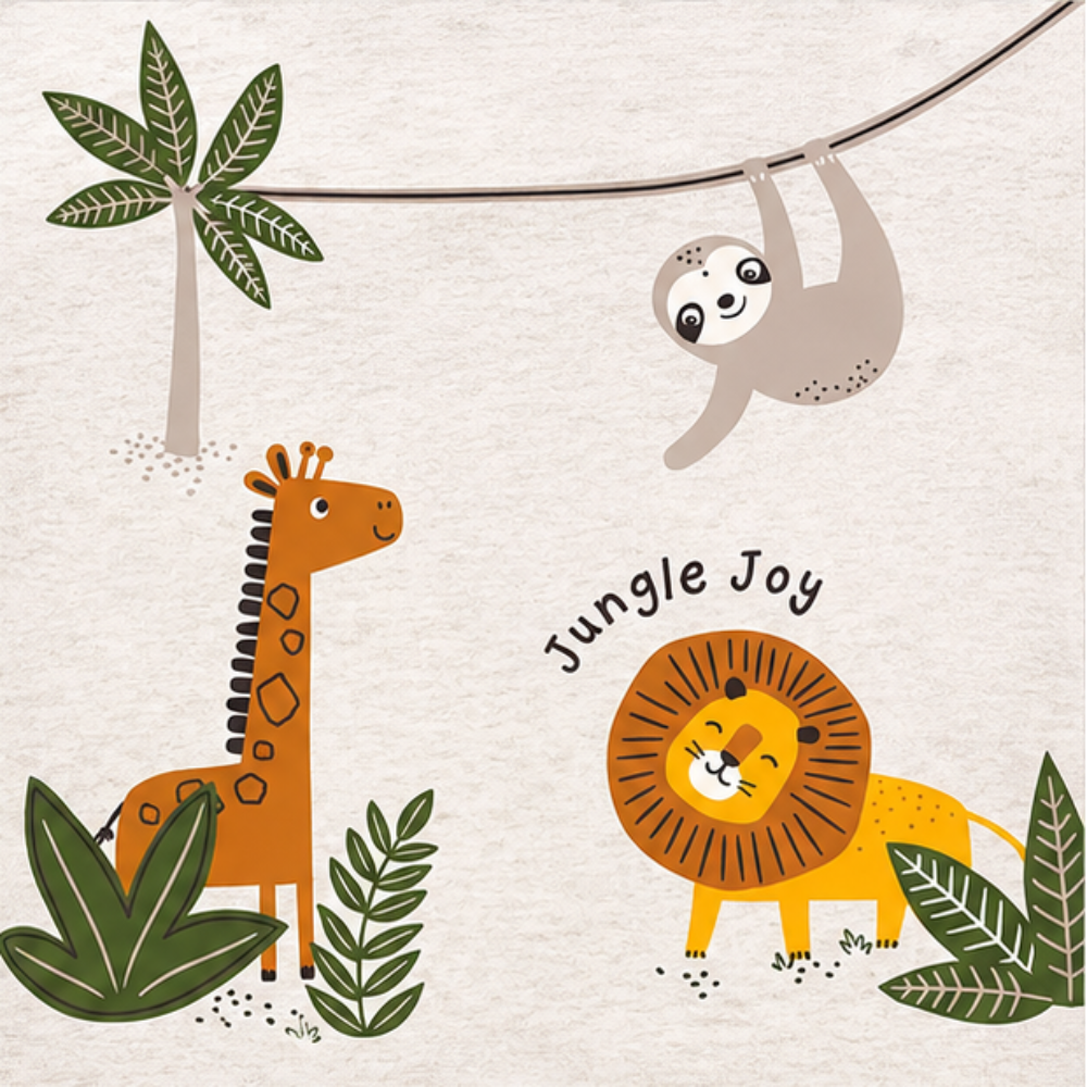 Conjunto Infantil Masculino Bebê Kyly Jungle Joy Camiseta Meia Malha e Bermudinha