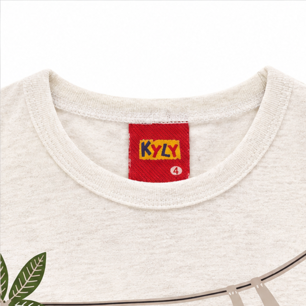 Conjunto Infantil Masculino Bebê Kyly Jungle Joy Camiseta Meia Malha e Bermudinha