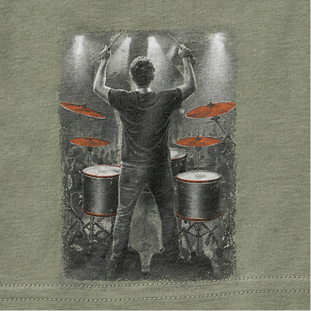 Camiseta Infantil Masculina Kyly Music Play Estampa Guitarra e Bateria