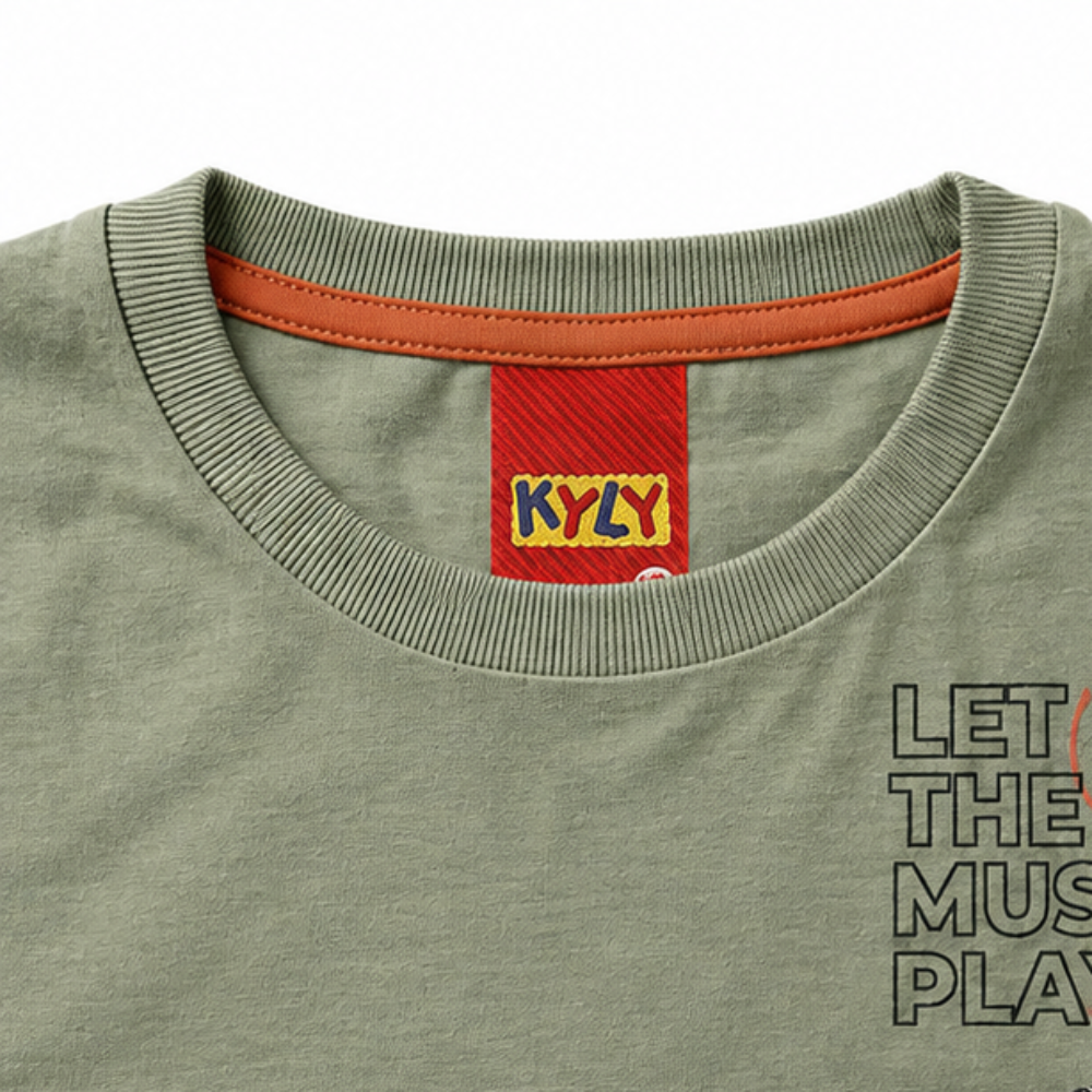Camiseta Infantil Masculina Kyly Music Play Estampa Guitarra e Bateria