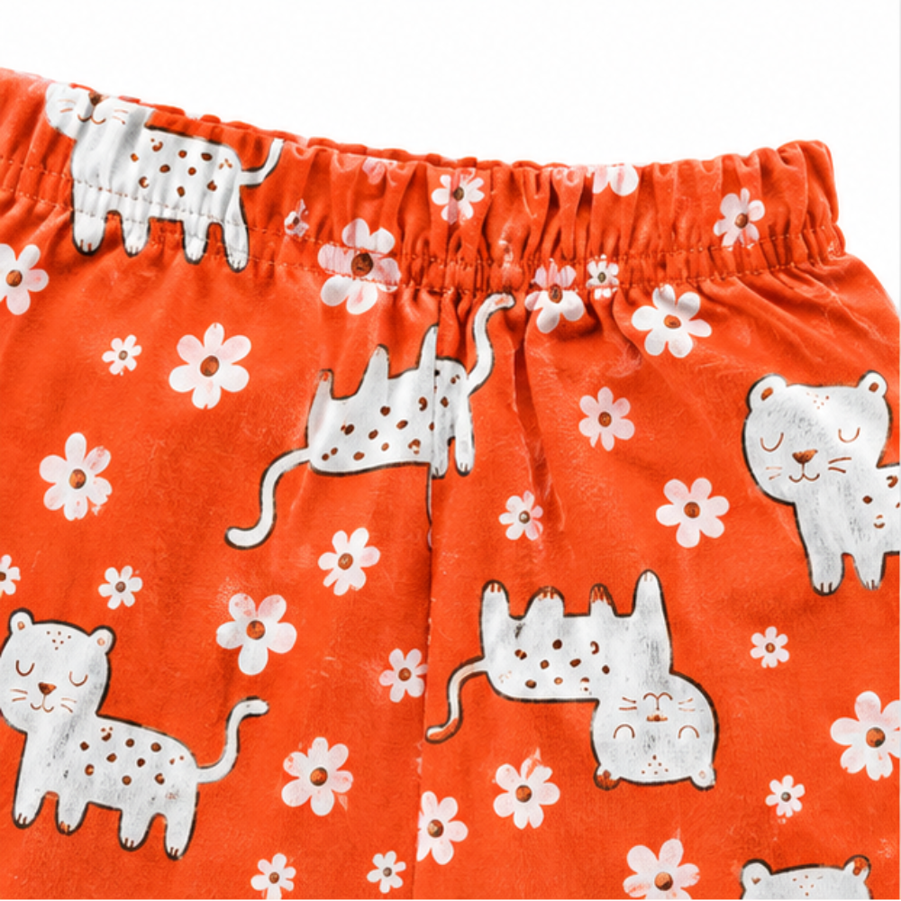 Conjunto Feminino Kyly Bebê Blusa e Short Oncinha