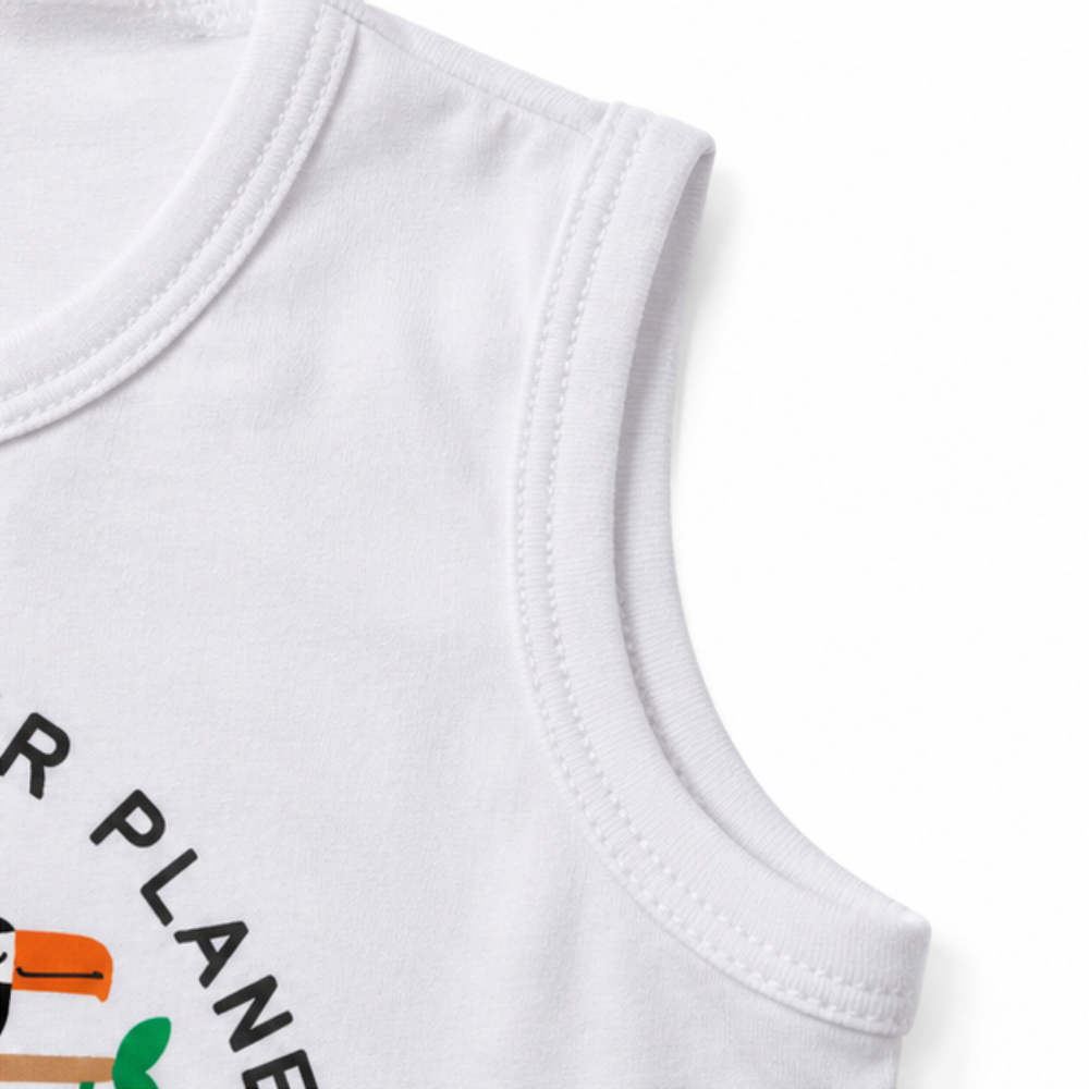 Conjunto Bebê Masculino Regata e Short Kyly Animais Planet