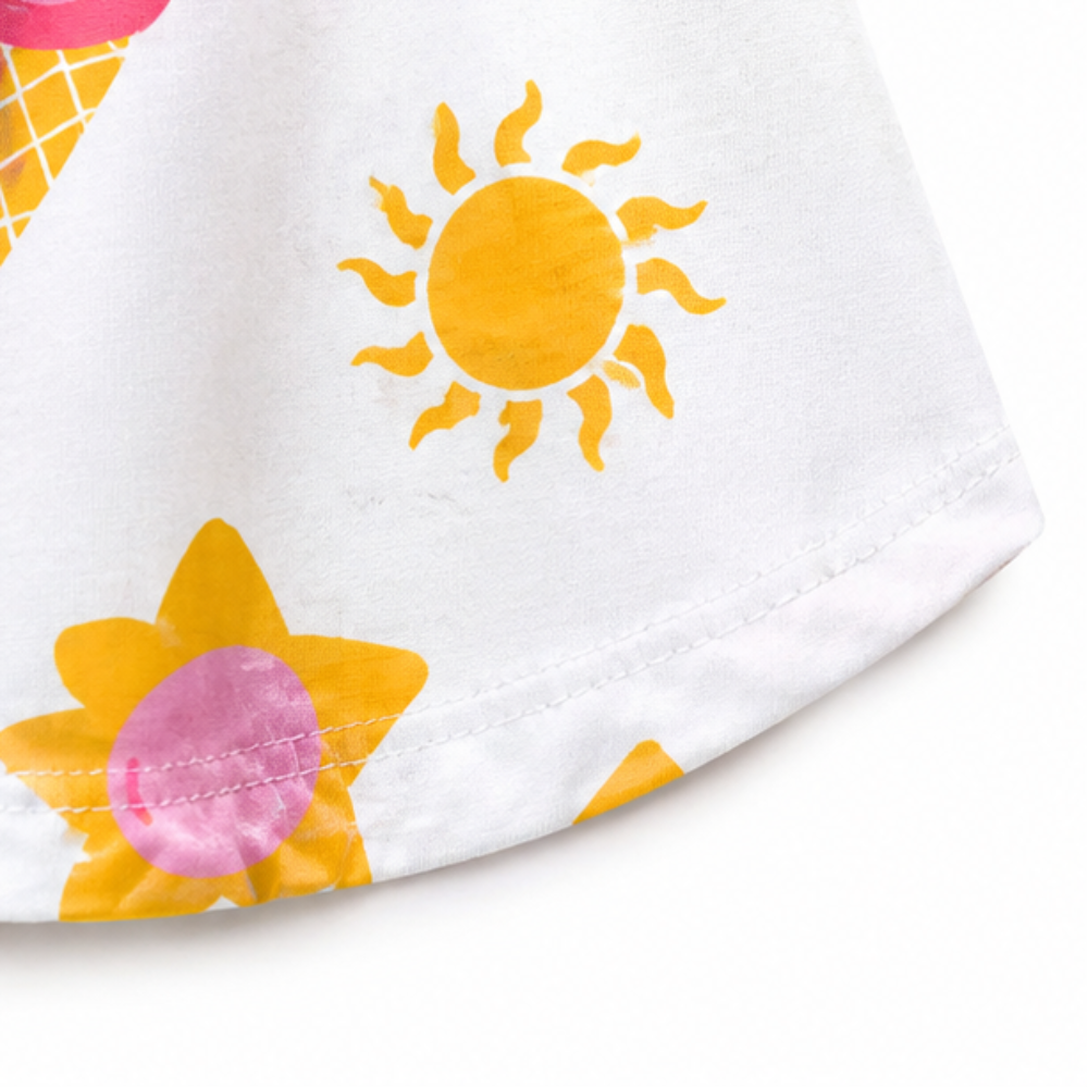 Conjunto Feminino Infantil Kyly Blusa e Short Estampa Divertida Verão