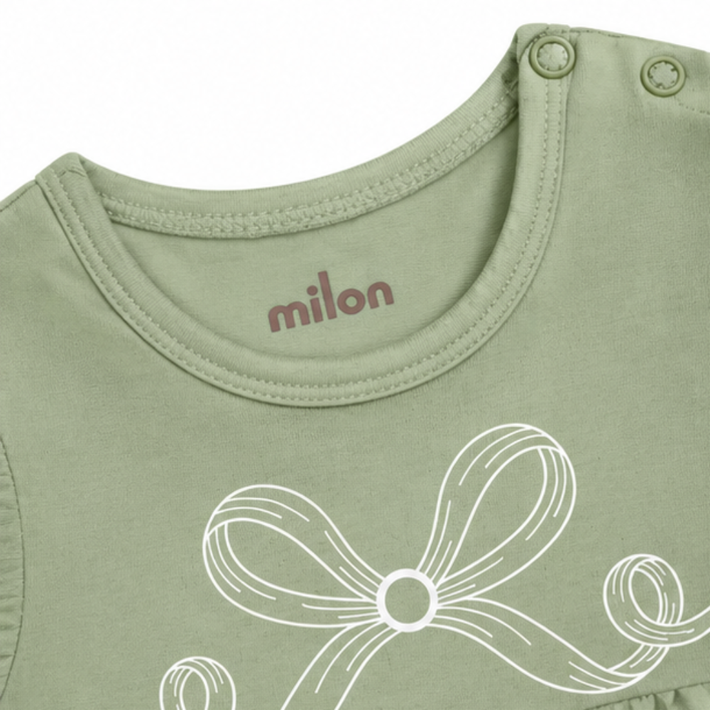 Vestibody Milon Bebê Feminino Lacinho e Bordado