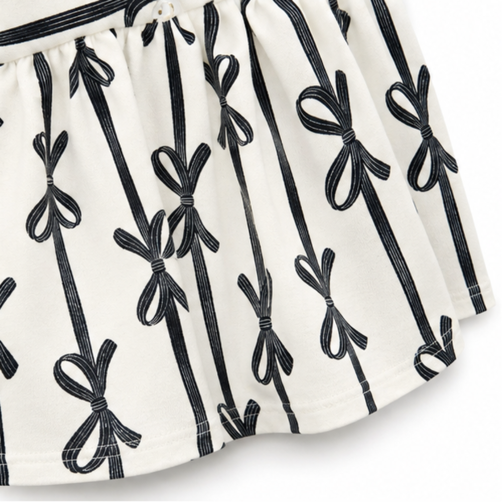 Vestido Infantil Feminino Milon Lacinhos Cotton Estampado com Babados
