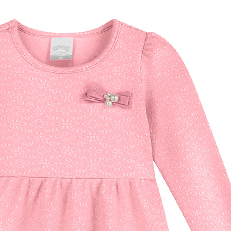Vestido Infantil Feminino Alakazoo Manga Longa em Malha Laise