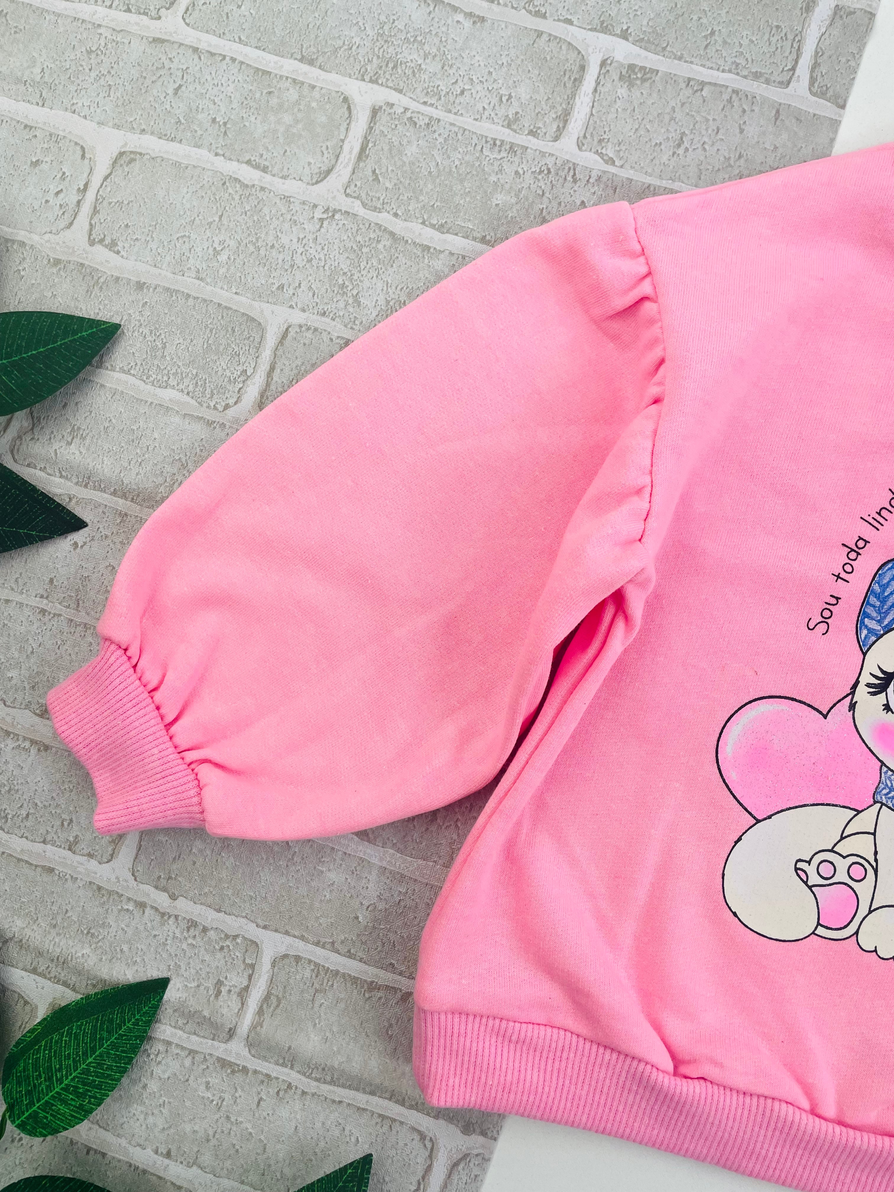 Conjunto Meia De Leite Bebe Gatinha Sou Toda Linda Linda