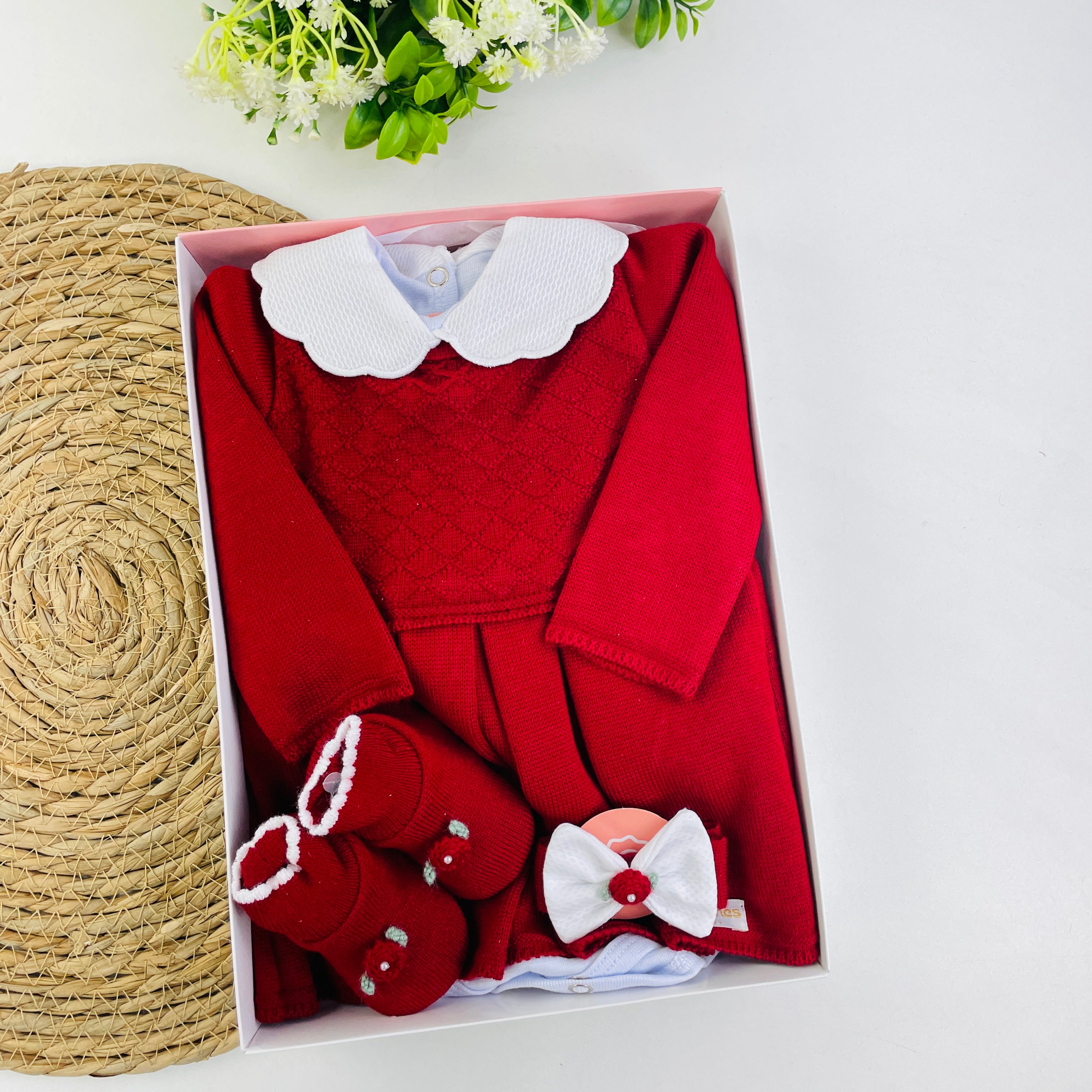 Kit Vestidinho Sanches Baby Em Tricot 4 Peças