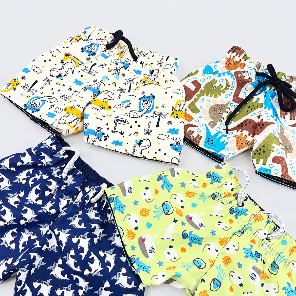 Bermuda Infantil Kalela Tactel Estampada com Cadarço