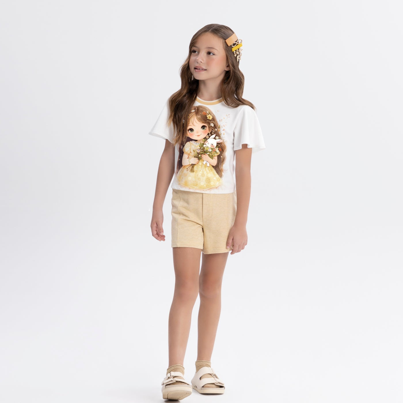 Conjunto Infantil Alakazoo Menina Flores e Coelhinho