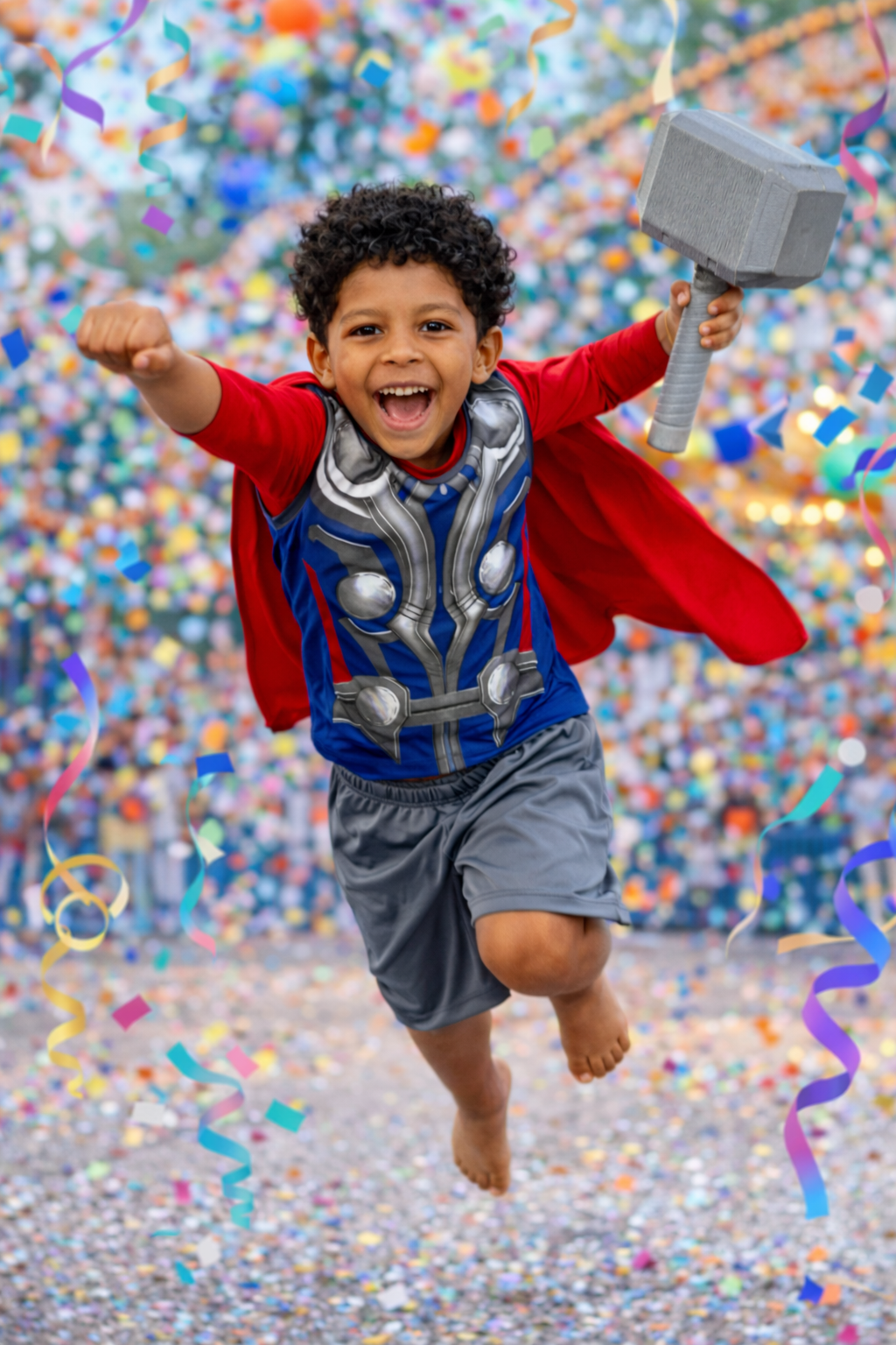 Fantasia infantil Thor com Martelo