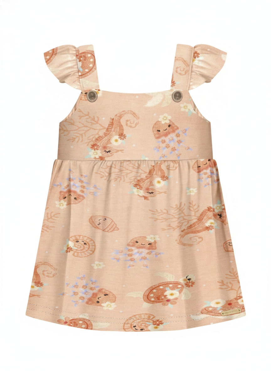 Conjunto Infantil Feminino Alakazoo Tartaruga e Polvo