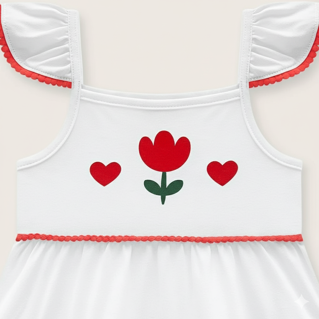 Vestido Infantil Kyly Tulipa e Corações