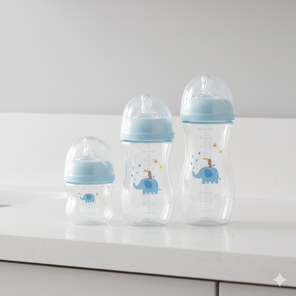 Kit Mamadeiras Buba Easy Flow Elefante 3 peças