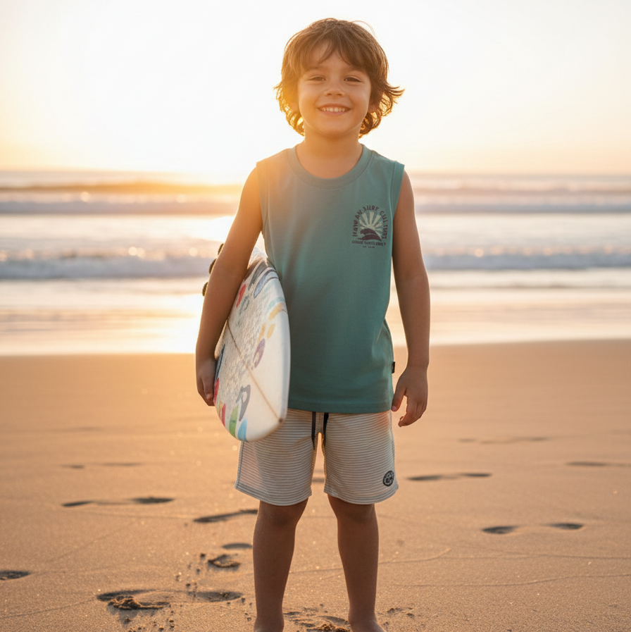 Regata Infantil Masculina Pulla Bulla Hawaii Surf – Leve, Confortável e Estilosa para o Verão