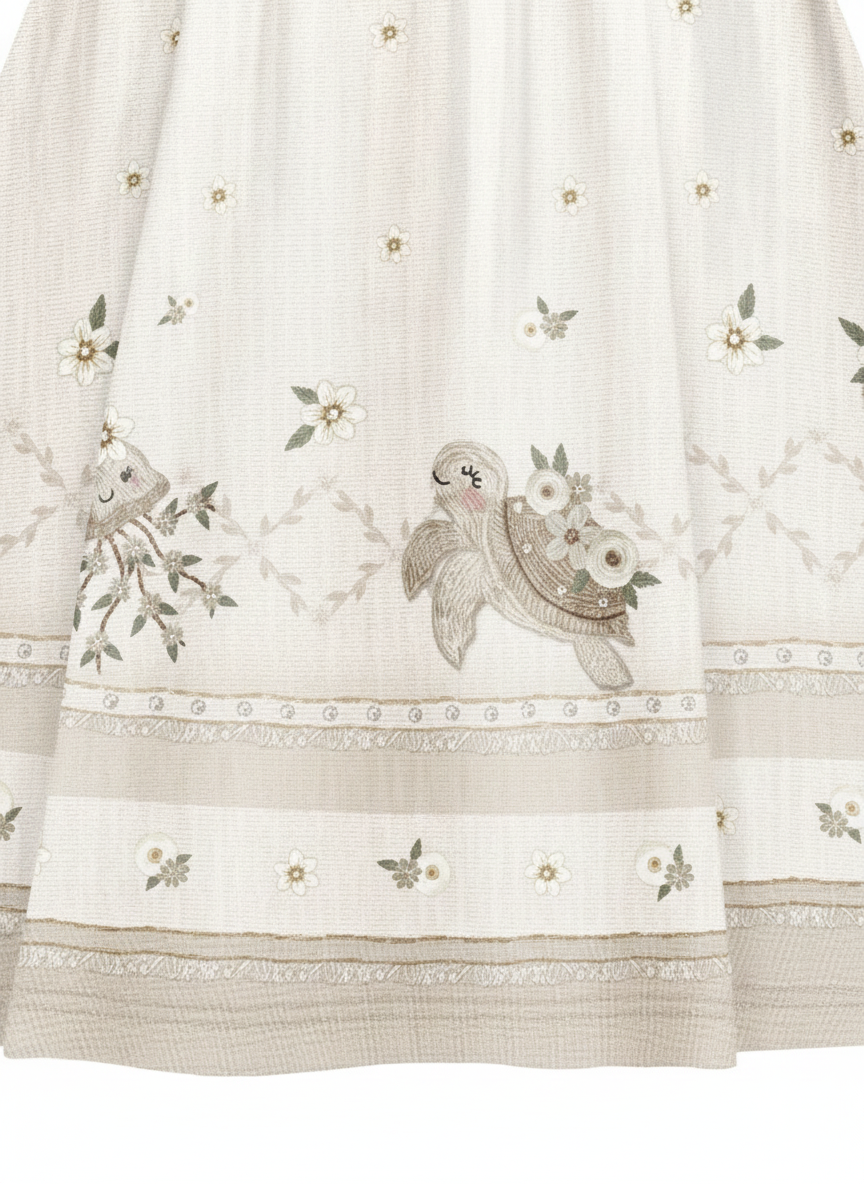 Vestido Infantil Alakazoo Tartaruga e Polvo