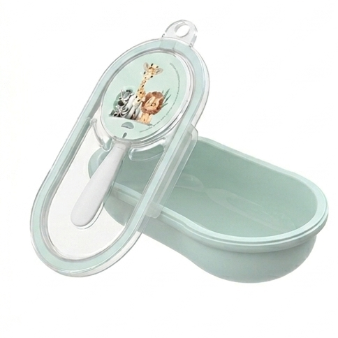 Porta Papinha Infantil Plasútil com Trava de Segurança e Colher 320ml
