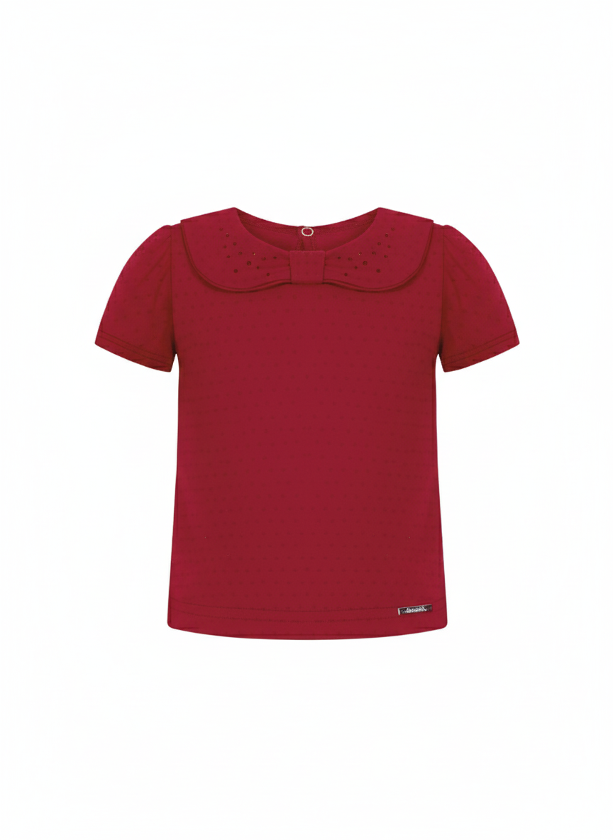 Conjunto Infantil Feminino Alakazoo Gola Lacinho com Strass