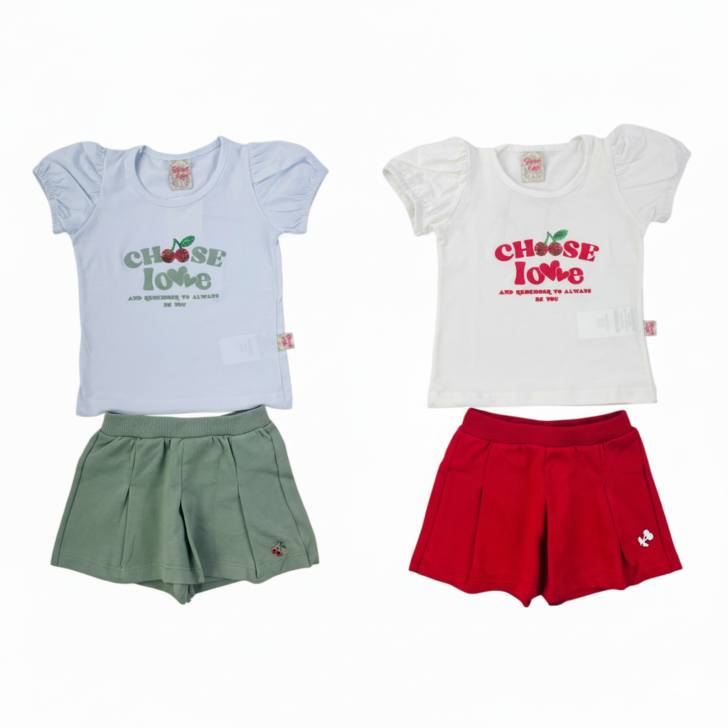 Conjunto Infantil Feminino Brincar e Arte Choose Love
