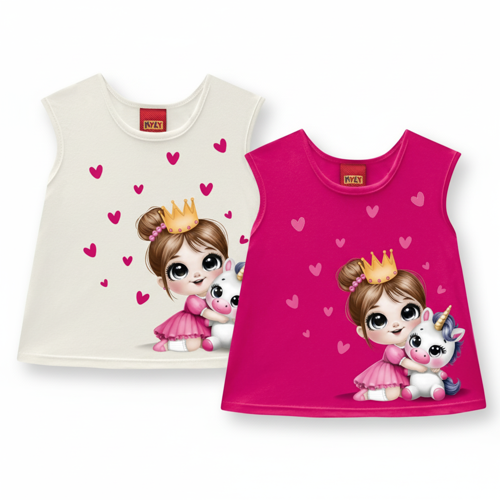 Regata Feminina Kyly Menina e Unicornio