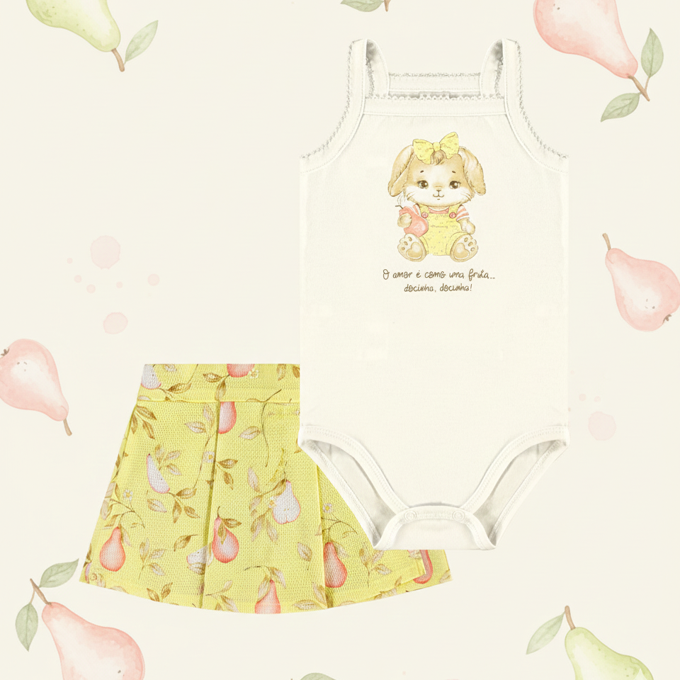 Conjunto Infantil Feminino Pulla Bulla Coelhinha – Conforto e Delicadeza para o Dia a Dia