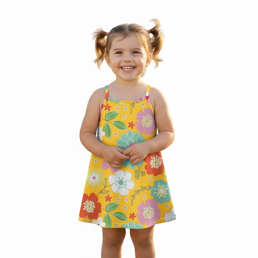 Vestido Infantil Kyly Flores Coloridas