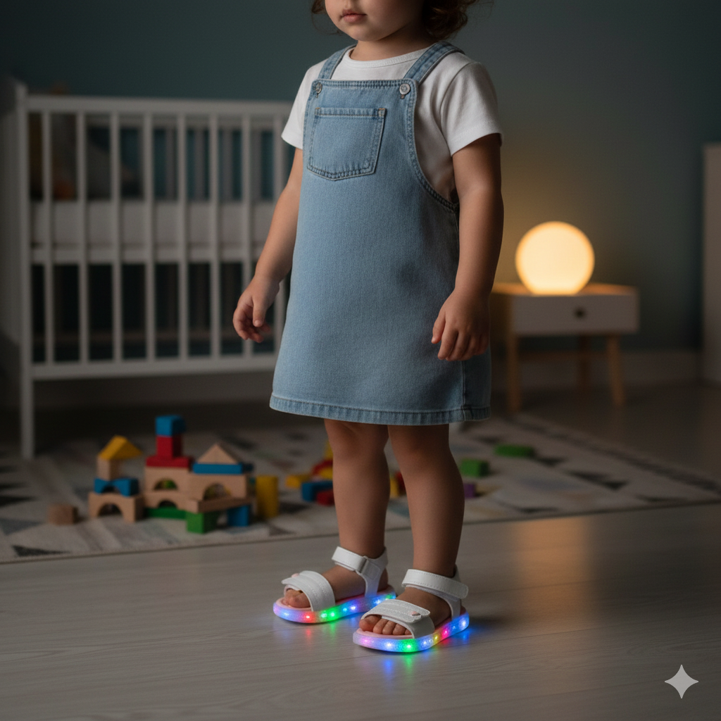 Sandália de LED Infantil Pampili Lulli Coração Perolado – Conforto, Estilo e Diversão