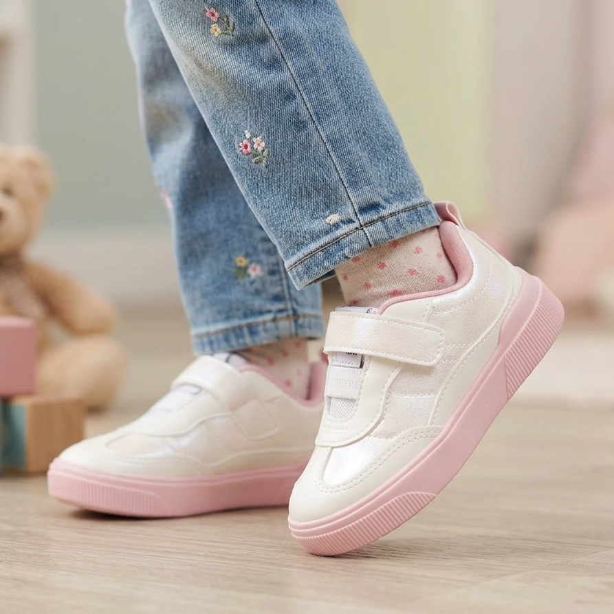 Tênis Infantil Pampili Yumi Acabamento Cintilante e Inclusivo