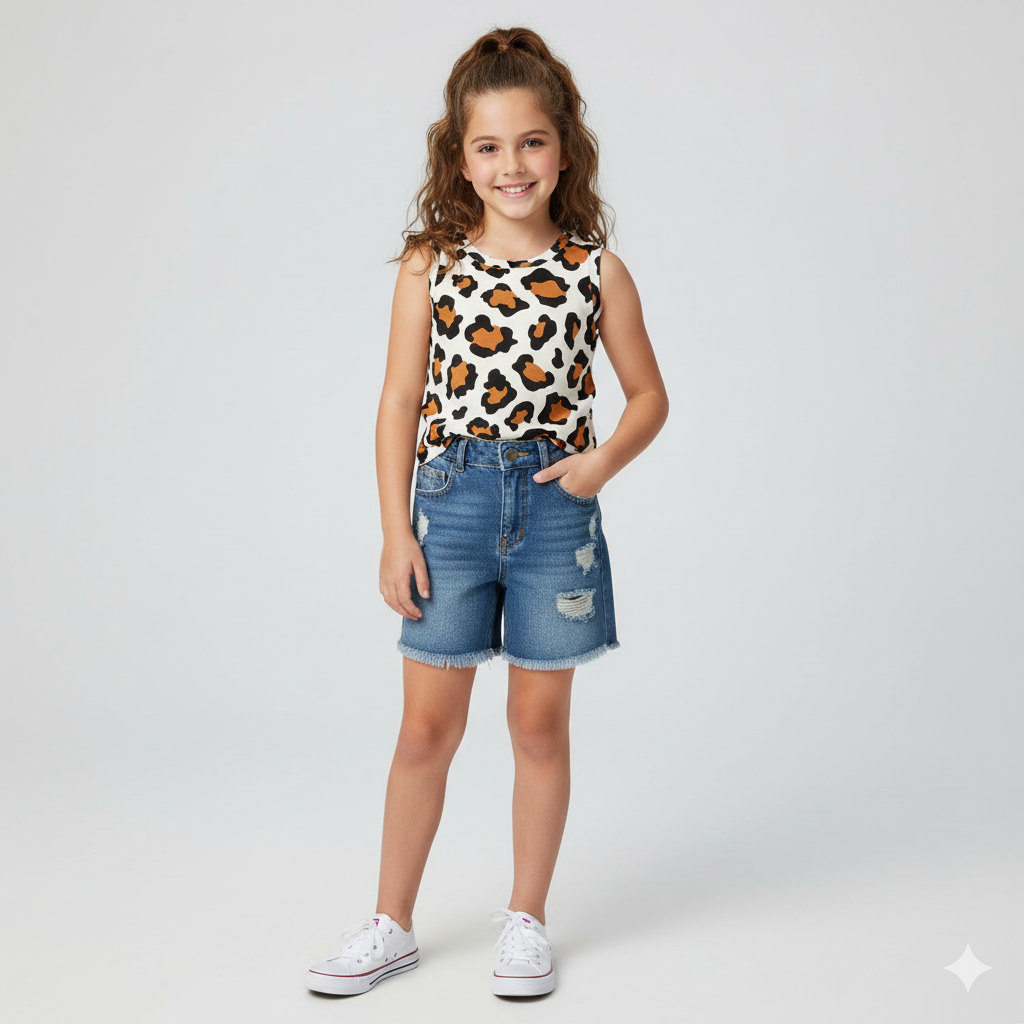Regata Infantil Kyly Estampa Animal Print