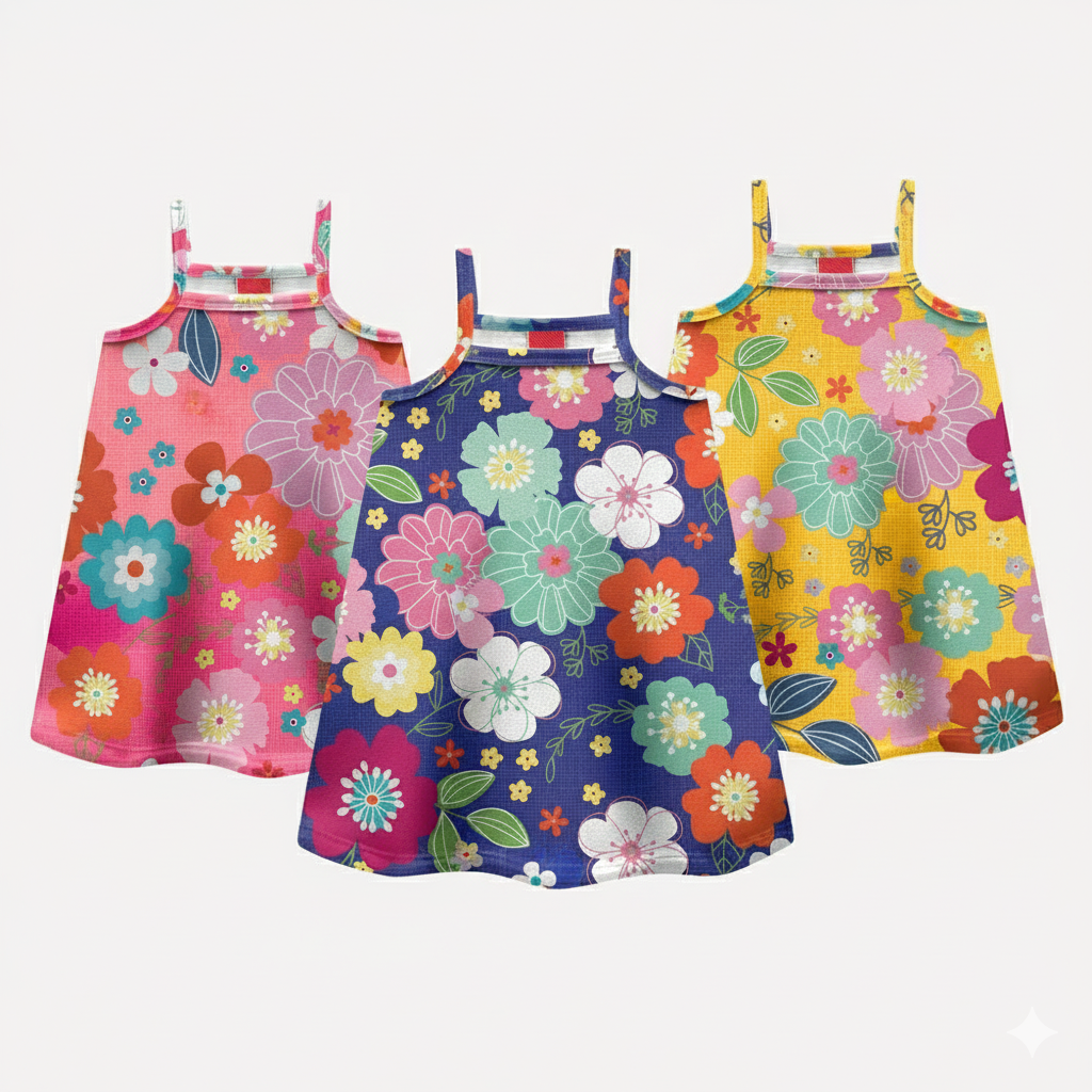 Vestido Infantil Kyly Flores Coloridas