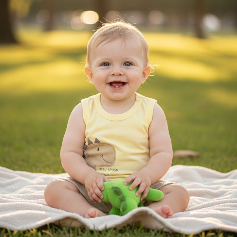 Conjunto Infantil Masculino Pulla Bulla Meu Amigo Dino – Conforto e Diversão para o Dia a Dia
